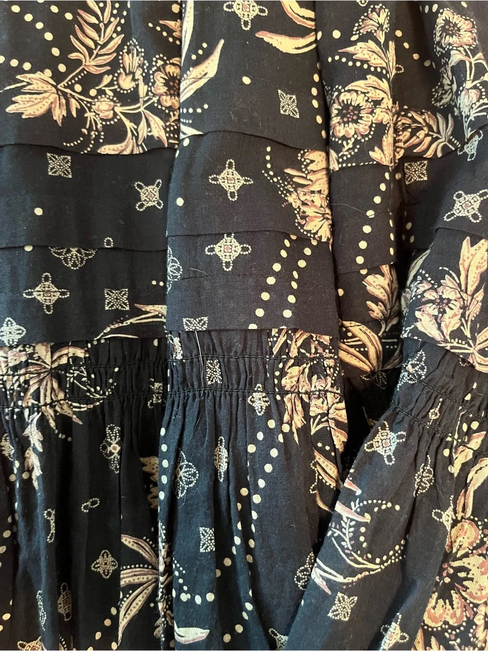 Free People Golden Hour Maxi Dress Black Combo | Boho Floral | Size XS